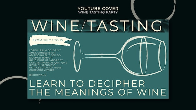 Wine tasting party youtube cover template