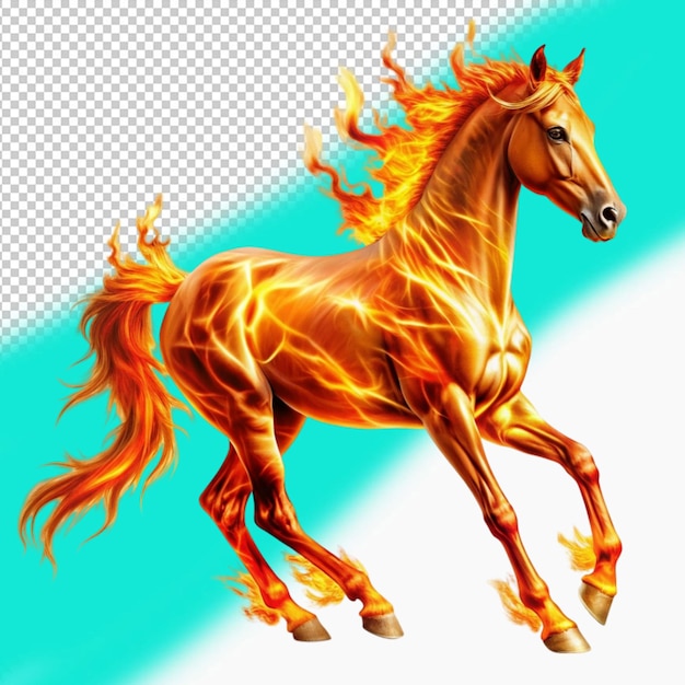 PSD winged fire horse mystical creatures