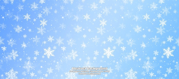 PSD winter abstract snowflake texture pattern with color customization and transparent background