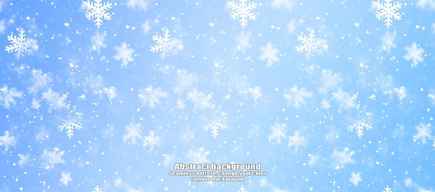 PSD winter abstract snowflake texture pattern with color customization and transparent background