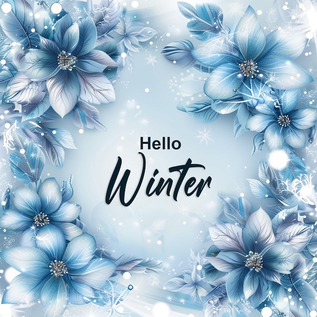 PSD winter background design template with text