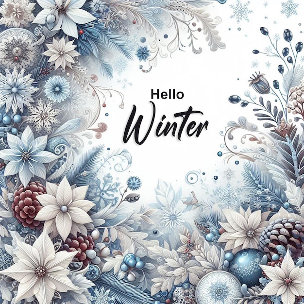 PSD winter background design template with text