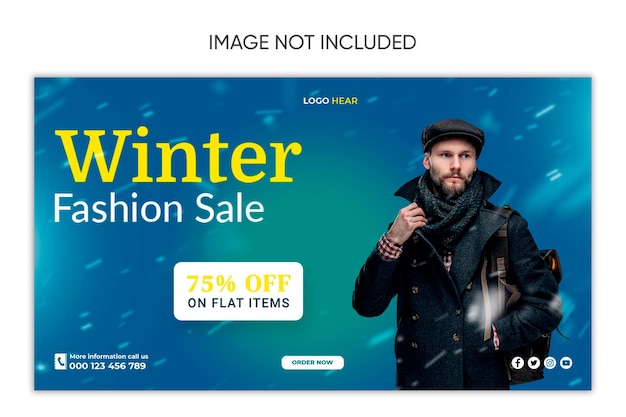 PSD winter clothes sale social media design instagram facebook