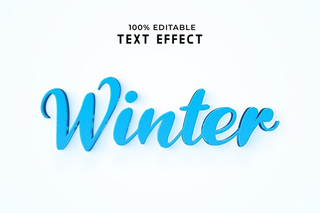 PSD winter editable 3d text effect with background