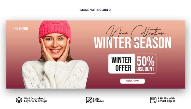 PSD winter fashion sale social media post or banner design