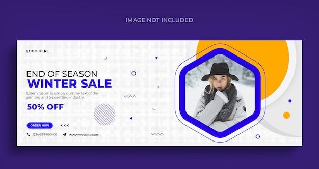 Winter fashion sale social media web banner flyer and Facebook cover design template