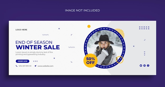 Winter fashion sale social media web banner flyer and Facebook cover photo design template