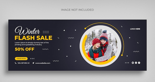 Winter fashion sale social media web banner flyer and Facebook cover template