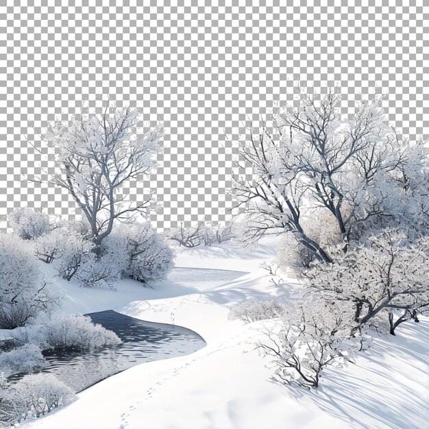 PSD winter forest footer on transparent background ai generated