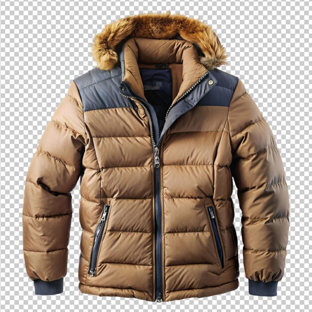 PSD winter jacket on transparent background