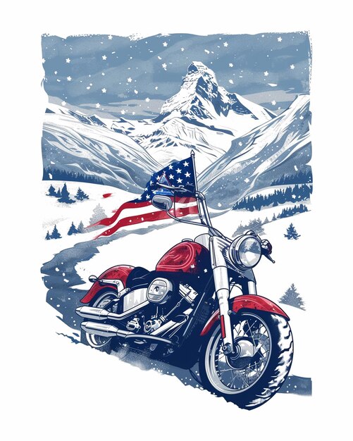 winter motorcycle t shirt design