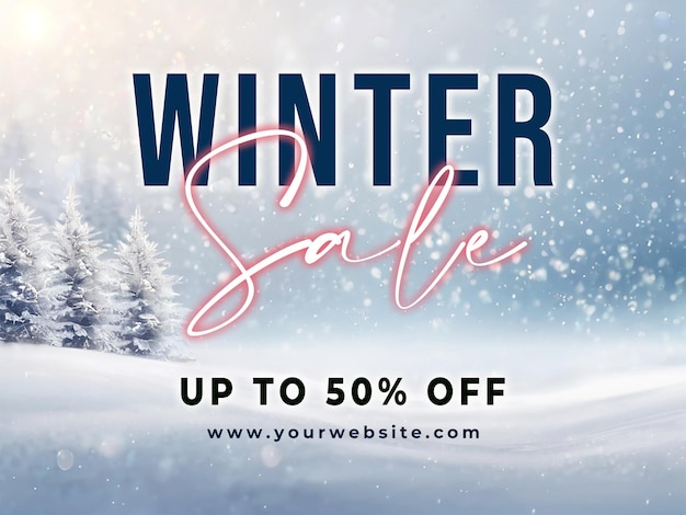 PSD winter sale banner or social media promotional post template