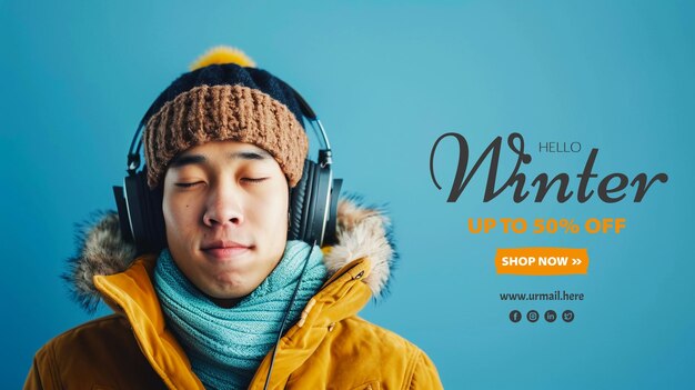 Winter Sale design for advertising banner template