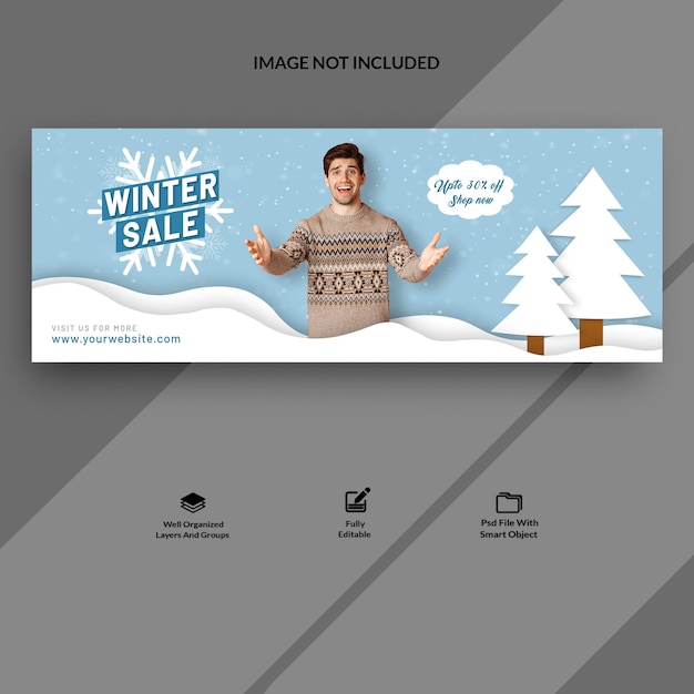 PSD winter sale facebook cover template