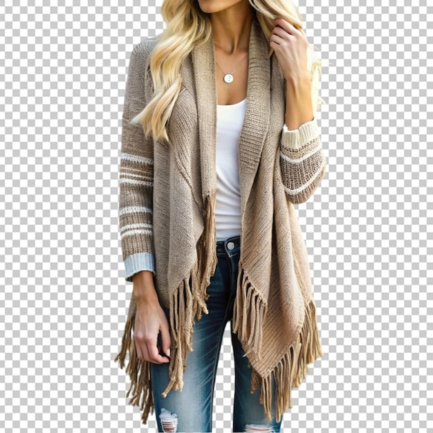 PSD winter tassel shawl cardigan