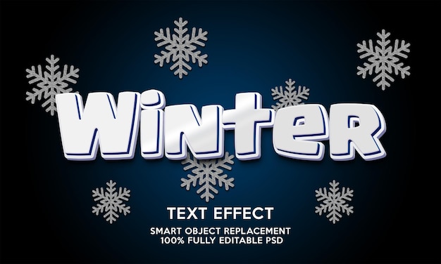 winter text effect template