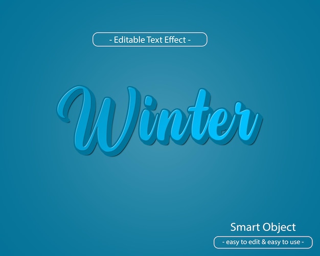 Winter white 3d text effect mockup