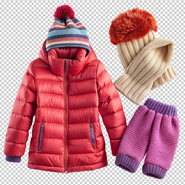 winterwear on transparent background