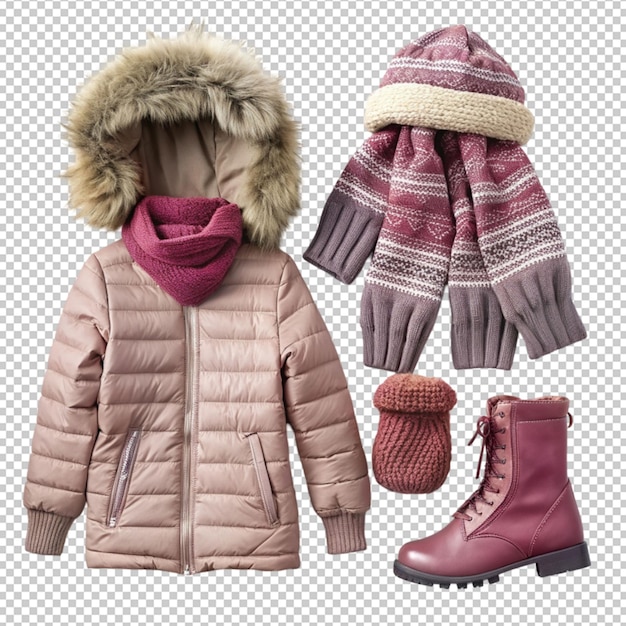 winterwear on transparent background