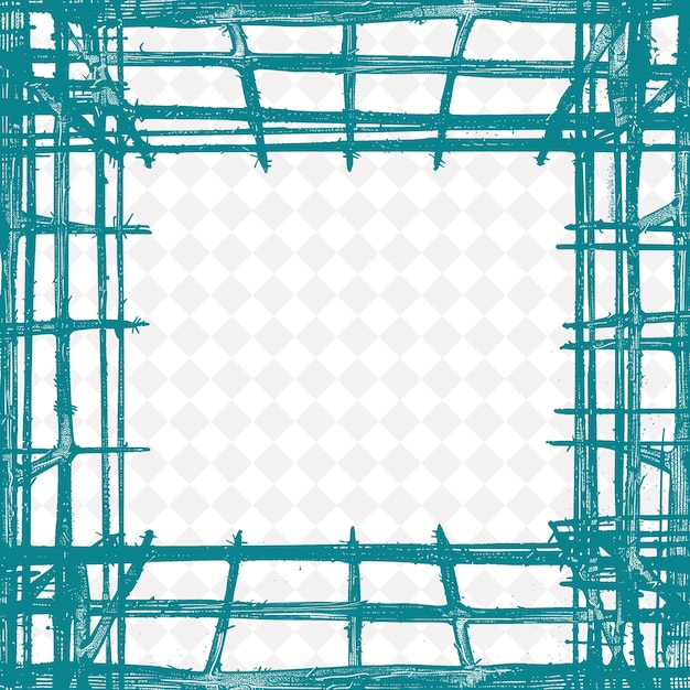 PSD wire frame border with industrial and minimalist texture fea creative png abstract designs