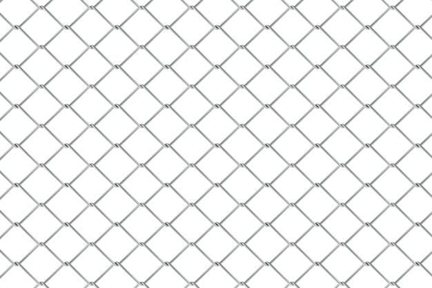 PSD wired fence pattern metal grid on transparent backdrop 3d rendering