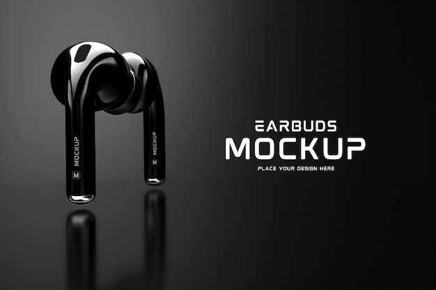 Wireless earbud branding mockup