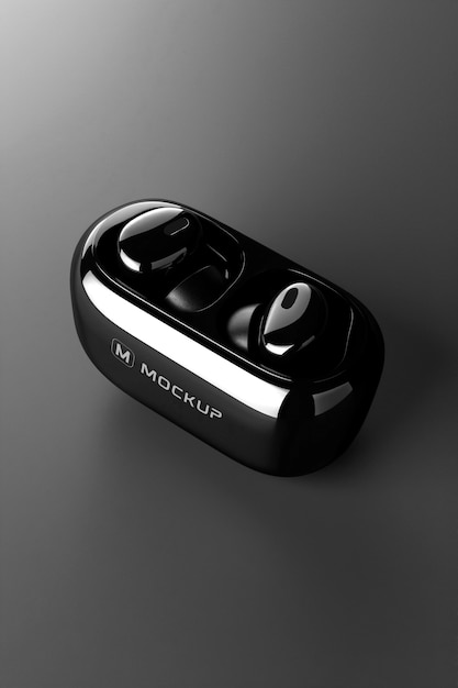 Wireless earbud branding mockup