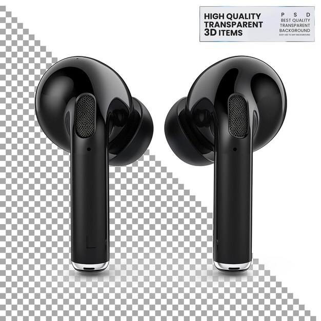 PSD wireless earbuds a pair of wireless earbuds with charging case on transparent background