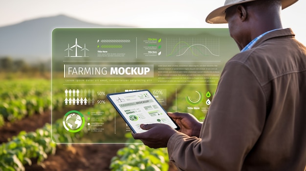 PSD wireless farming app mockup