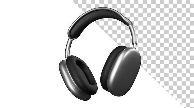 Wireless headphones isolated on a white background 3d render Stylish headphones