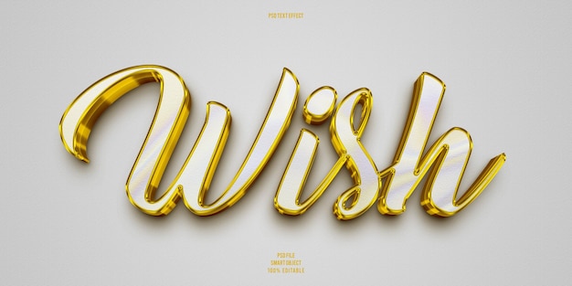 Wish 3D editable text effect