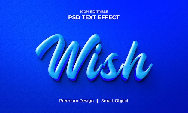 Wish editable 3d text effect template