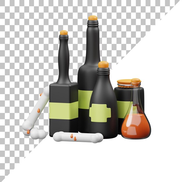 Witch Bottle 3D Illustration