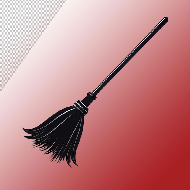 witch broomstick silhouette vector illustration isolated on transparent background