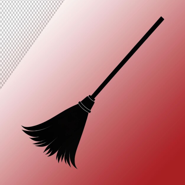 witch broomstick silhouette vector illustration isolated on transparent background