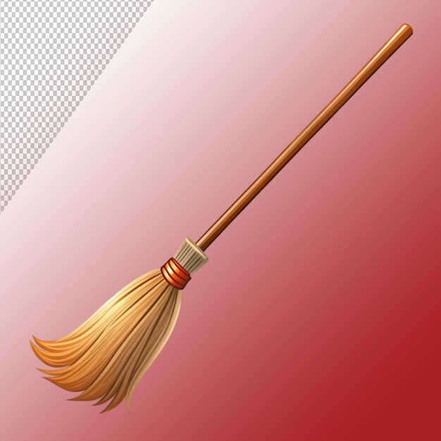 PSD witch broomstick silhouette vector illustration isolated on transparent background