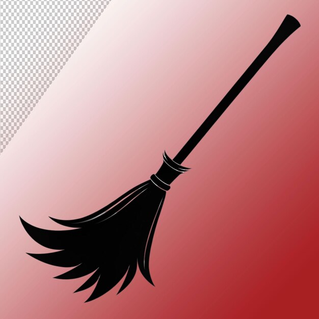 witch broomstick silhouette vector illustration isolated on transparent background