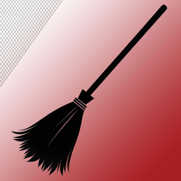 PSD witch broomstick silhouette vector illustration isolated on transparent background