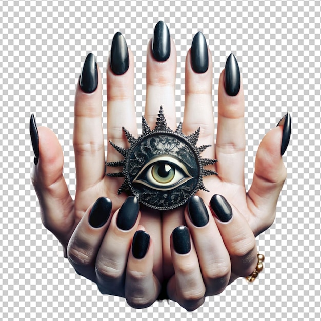 PSD witch hands with black nails