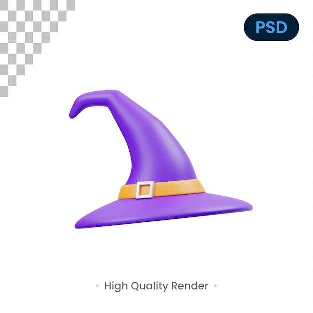 Witch Hat 3D Icon Premium Psd