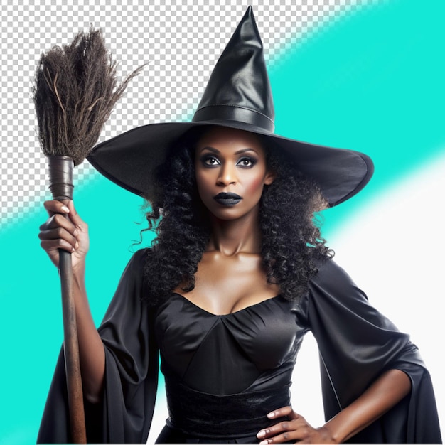 PSD a witch with halloween concept on transparent background