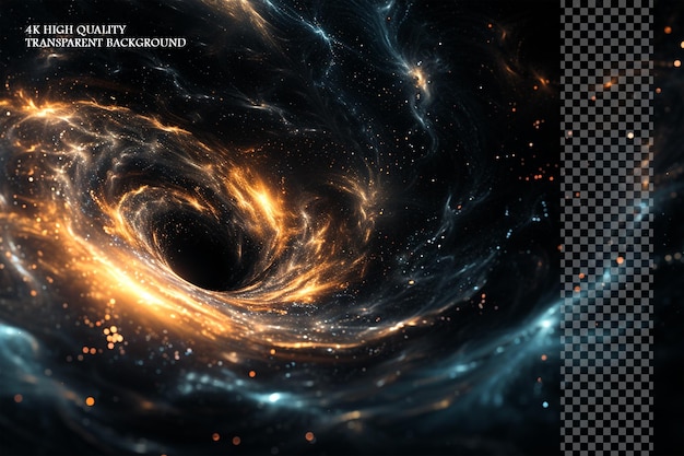 Witness the cosmic ballet of black holes as they on transparent background