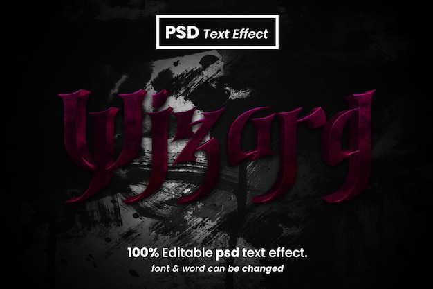 Wizard Movie Texure 3D Editable Text Effect