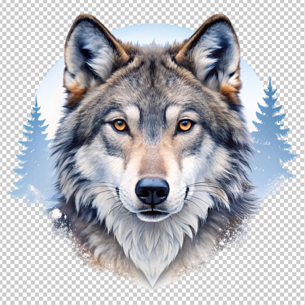 PSD a wolf animal day template transparent background