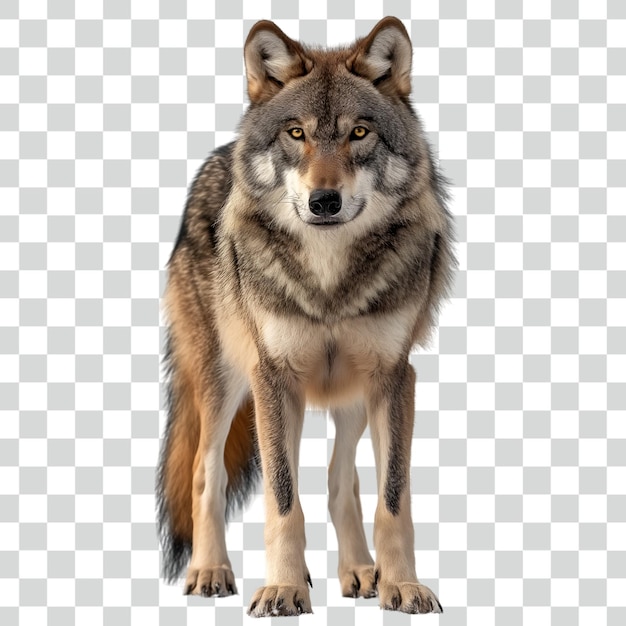 PSD a wolf is standing on a white background with a checkered background