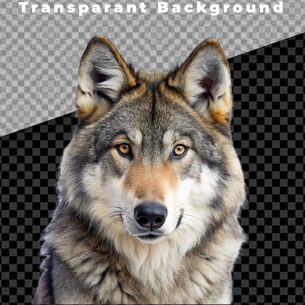 PSD wolf isolated on transparent background