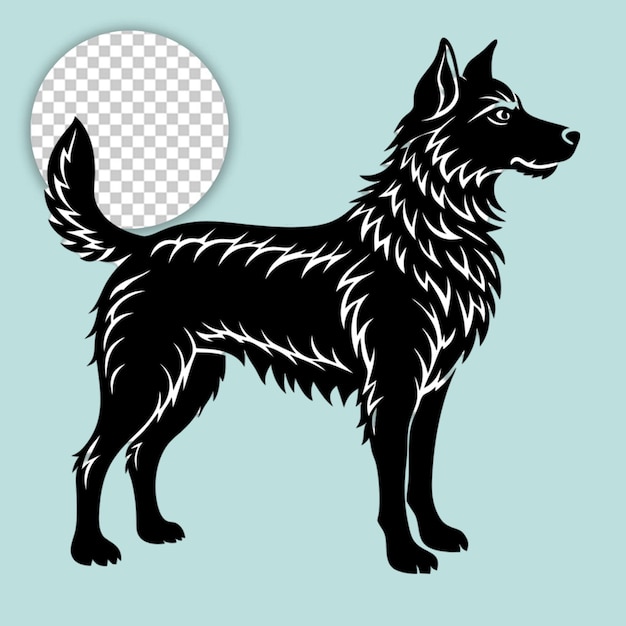 wolf silhouette on transparent background