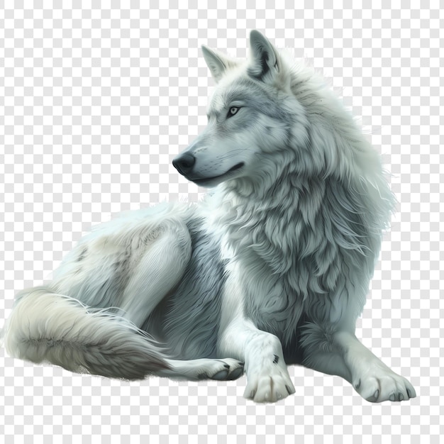 PSD a wolf that is white and has a gray wolf on it