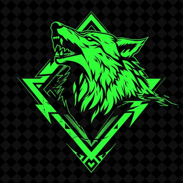 a wolf with a green background that says wolf on it