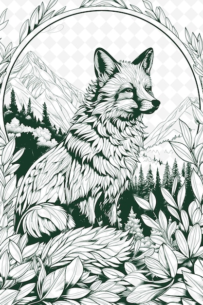 a wolf in the woods with a forest background